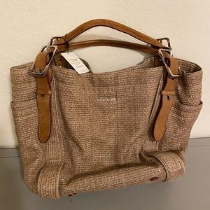 🎉 FLASH SALE 🎉 Mz wallace raffia tote bag beige brown